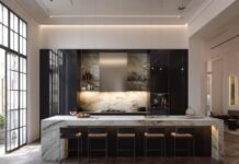 Stylish Kitchen Storage with Black Kitchen Cabinets